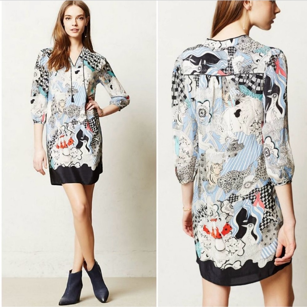 Anthropologie Silk Dress Balducci Collab Mini L
